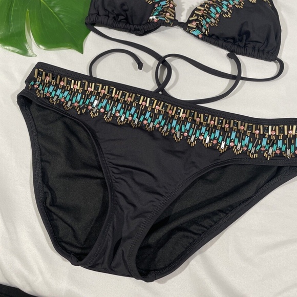 EUC Kenneth Cole [ Small ] LEGGO MY DECO Beaded Tri Top & Bikini Bottom‎ - Picture 9 of 12